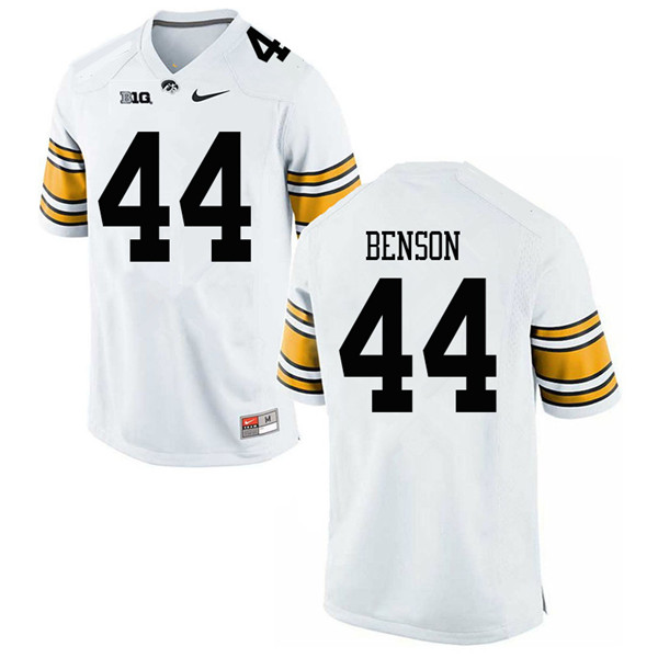 Men #44 Seth Benson Iowa Hawkeyes College Football Jerseys Sale-White